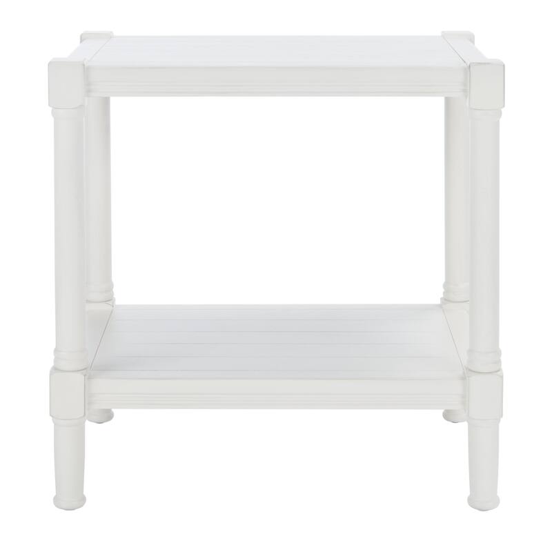SAFAVIEH Metije Rectangle Accent Table - 22" W x 15.8" L x 22.8" H - 22Wx16Dx23H - Distressed White