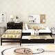 preview thumbnail 2 of 7, Full Size L-shaped Platform Beds with Drawers Linked with Built-in Rectangle Table and Twin Size Trundle.