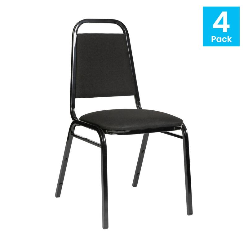 4 Pack Trapezoidal Back Stacking Banquet Chair - 20.25"D x 17.5"W x 34"H