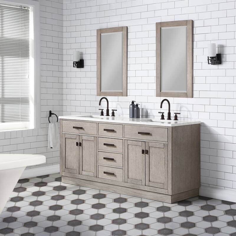 Chestnut 72" Double Bathroom Vanity Vanity with Faucet(s)