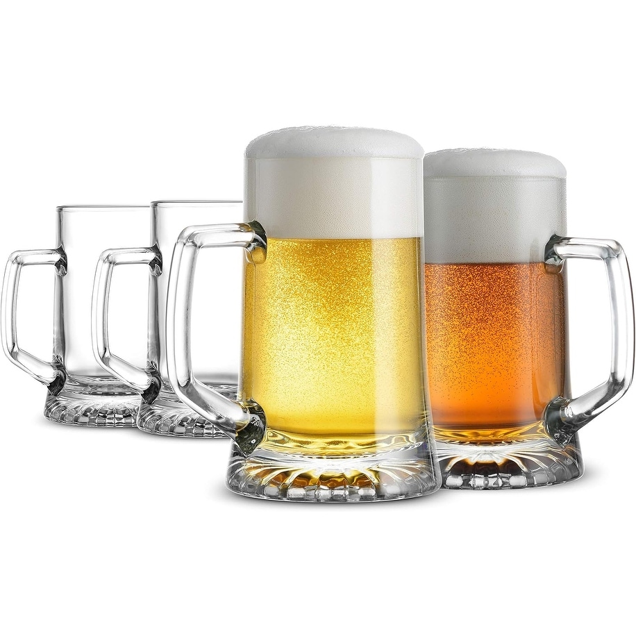 JoyJolt Grant Large Pint Beer Pub Glasses Set 19.2 oz