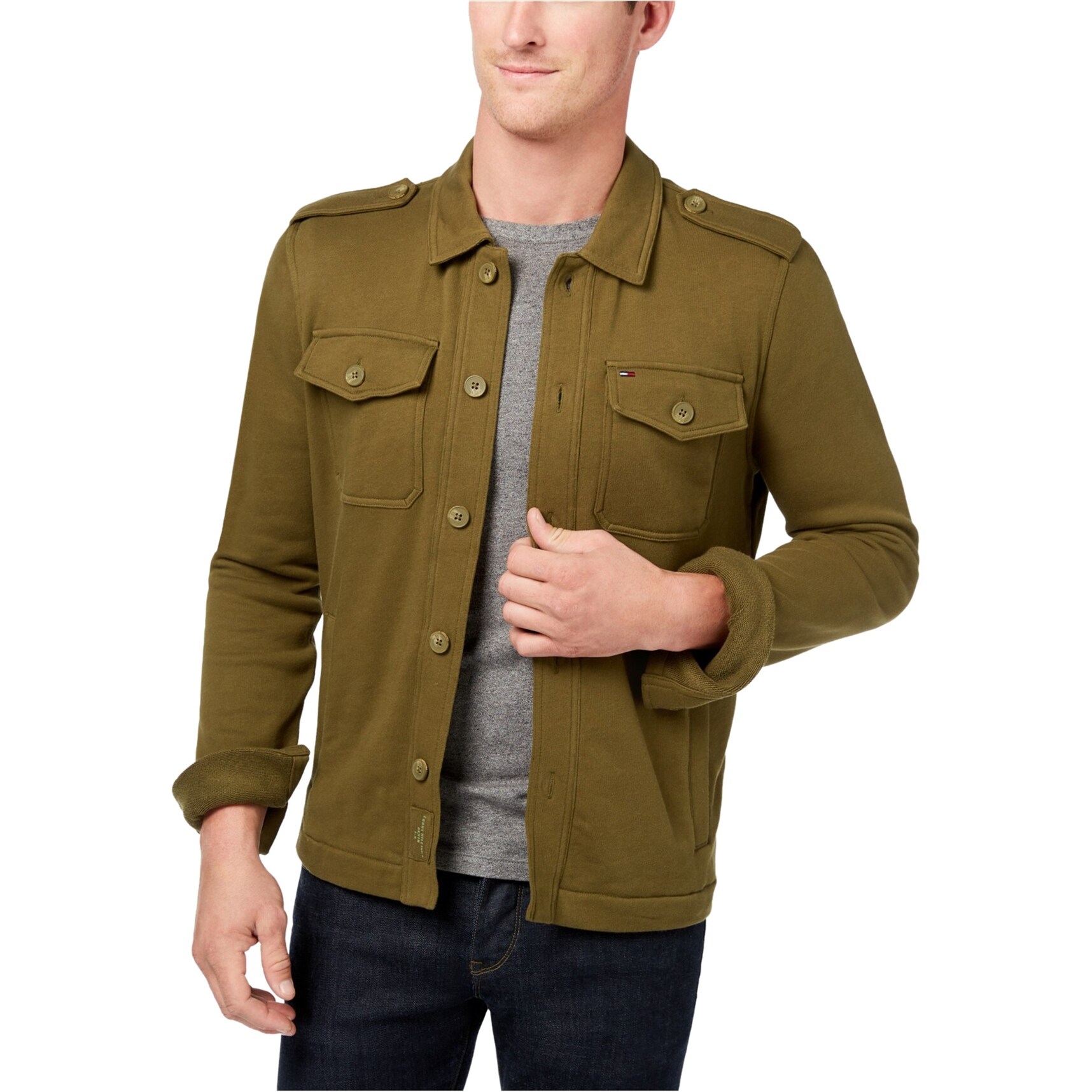 tommy hilfiger men's heavy canvas down bomber jacket