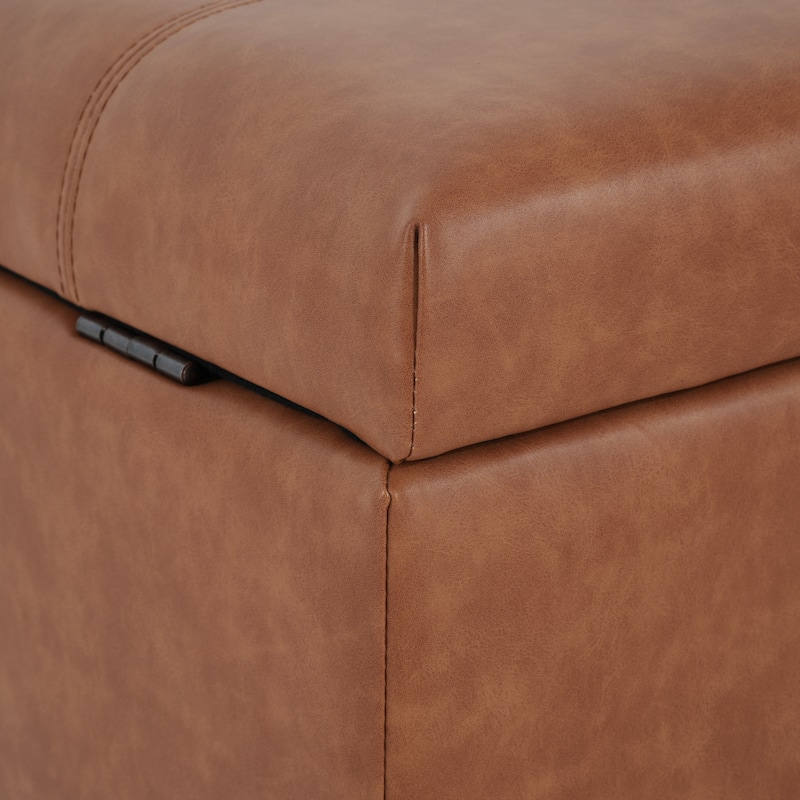 Practical Leather Ottoman Bench Window Bench, Corridor Bench with Double Open Top, Padded Seat for Mudroom