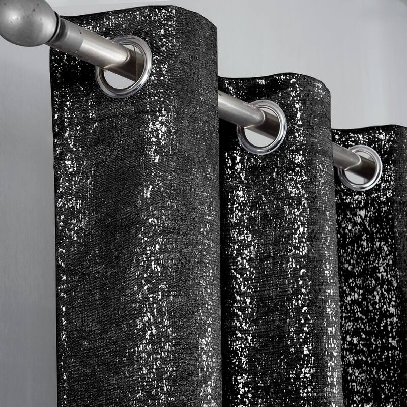Dainty Home 2 Pack Artisinal 100% Blackout Grommet Curtain Panel Pair with 3D Lurex Texture