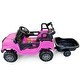 preview thumbnail 3 of 1, Gymax Kids Ride On UTV Car w/Detachable TrailerParent Remote Control Pink