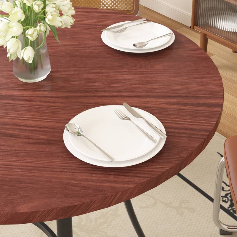 VECELO 36 Inch Round Dining Table for 4 with 400lbs Capacity Sturdy Curved Legs for Kitchen & Dining Room