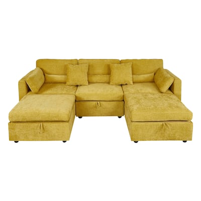 Chenille Modular Sectional Sofa with Right-Arm Chaise & Middle Seat