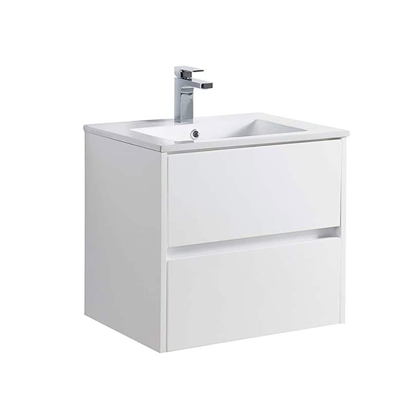 Blossom Valencia Floating Bathroom Vanity with Ceramic Sink - 24" - White