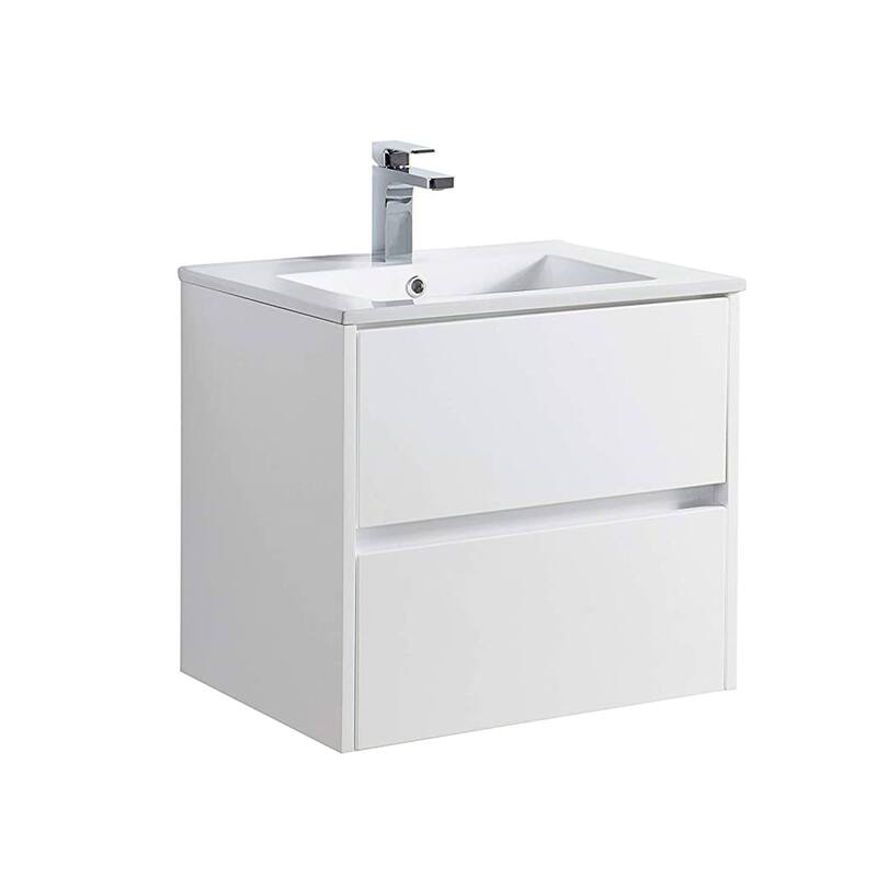 Blossom Valencia Floating Bathroom Vanity with Ceramic Sink - 20 Inch - White