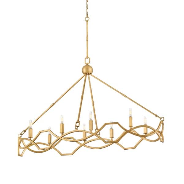 slide 2 of 5, Hinkley Lighting 45785 Leona 8 Light 49" Wide Taper Candle Style Distressed Brass