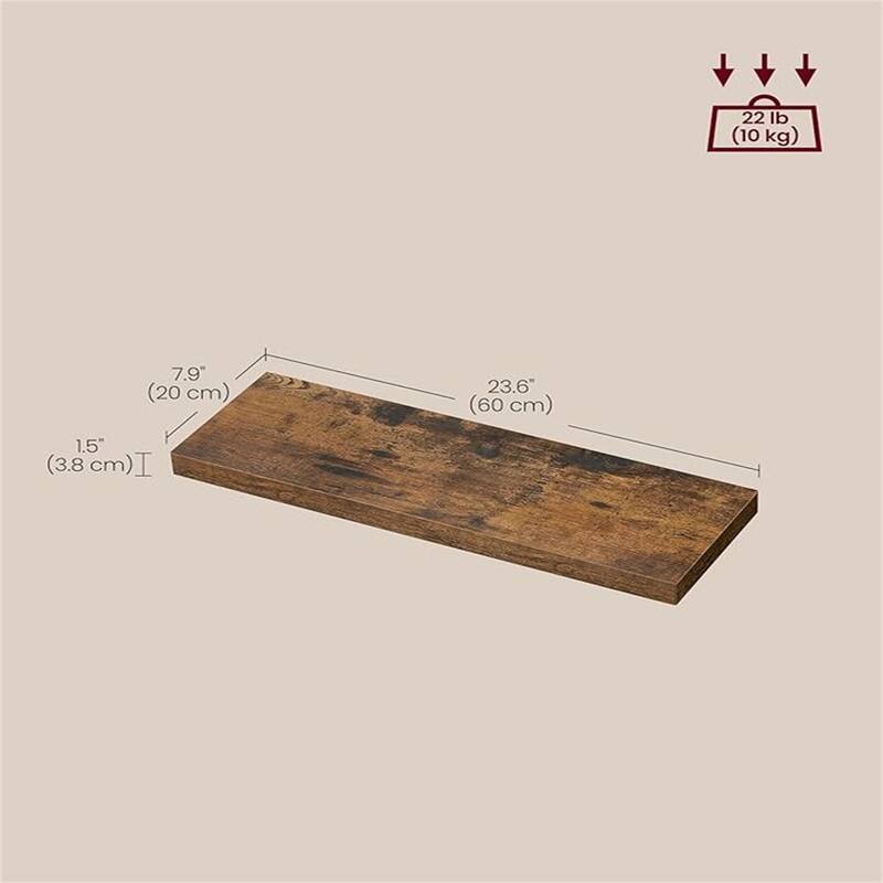 Wall Shelves Set of 3 - 7.9"D x 23.6"W x 1.5"H