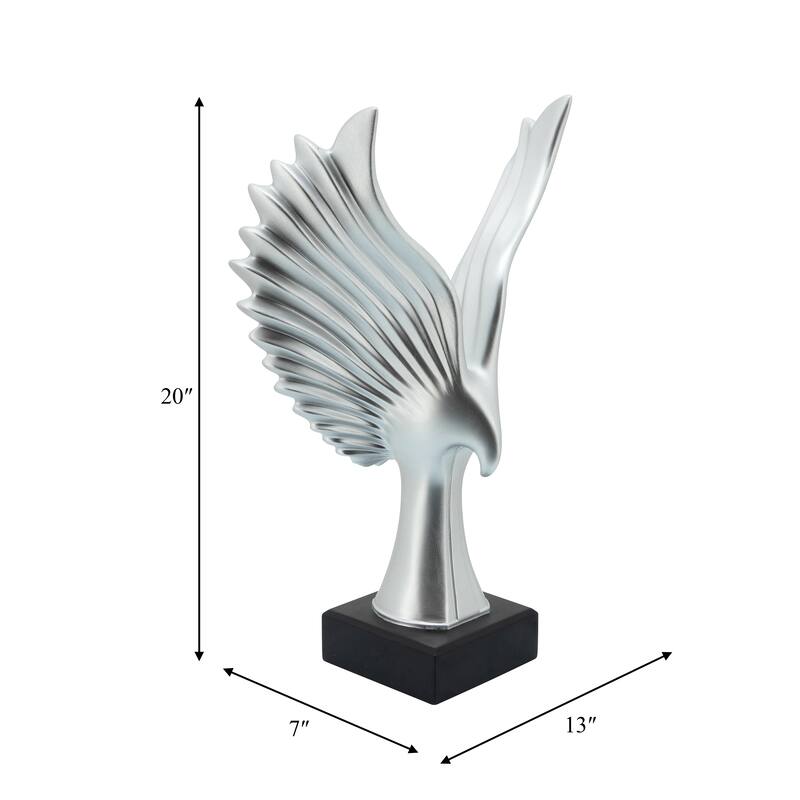 Sagebrook Home Majestic Polyresin Eagle Sculpture - Exquisite Home Decor Accent, Perfect for Living Room, Unique Gift Idea