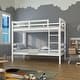 preview thumbnail 2 of 24, White/Espresso Wood Twin Over Twin Bunk Bed with Staircase