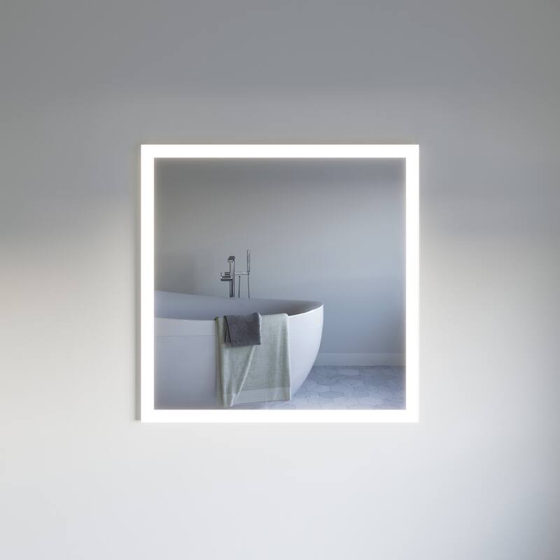 Fresca FMR013636 Angelo 36" W x 36" H Modern Square Aluminum Frameless - Silver
