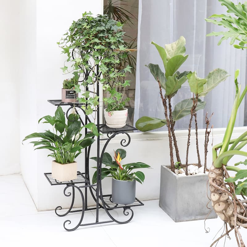 Multi-Tiered Plant Stand Metal Iron Shelf