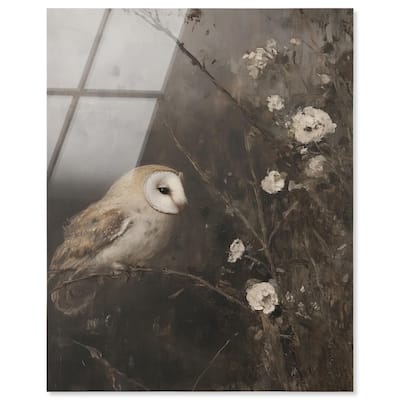 Owl in the Shadows I Acrylic by Art Remedy, Ready to Hang