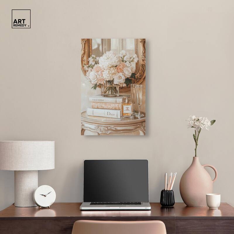 Mirror and Classy Glam Books Canvas by Art Remedy, Gallery Wrapped