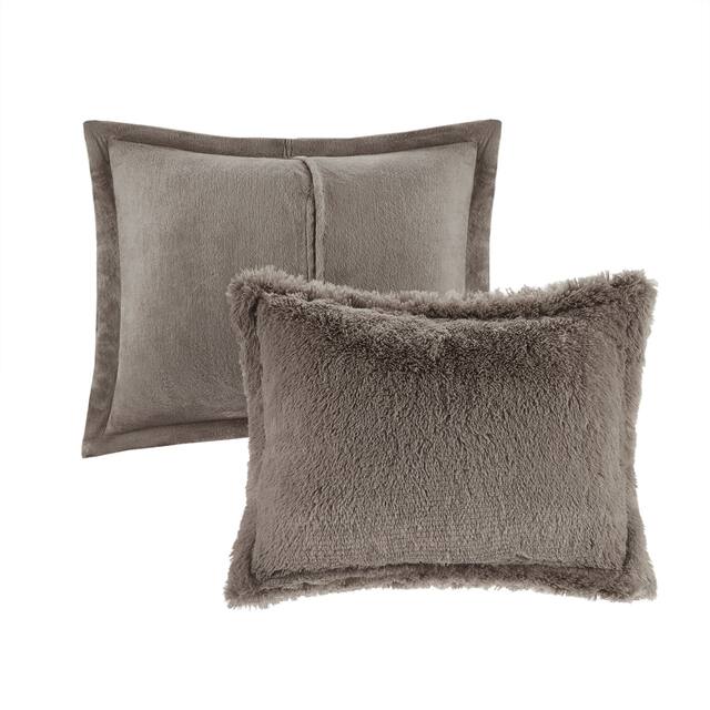 Leena Shaggy Faux Fur Comforter Set by Intelligent Design