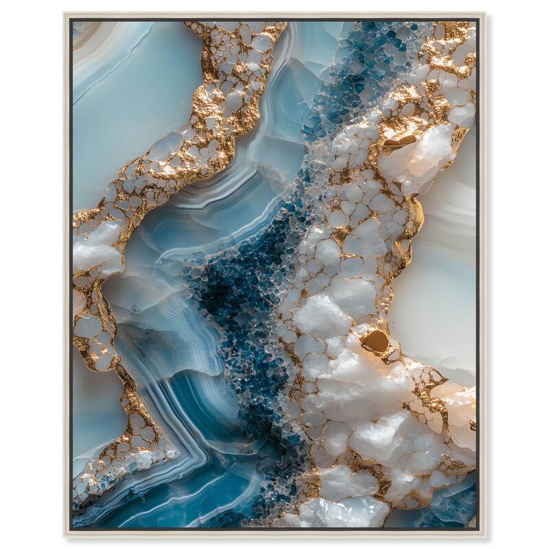 Lapis River Canvas by Art Remedy - Silver - 24" x 30"