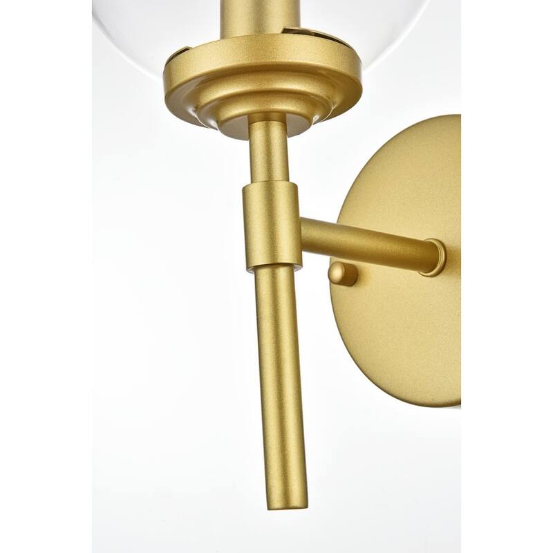Inzo 1 Light Black and Clear Bath Sconce
