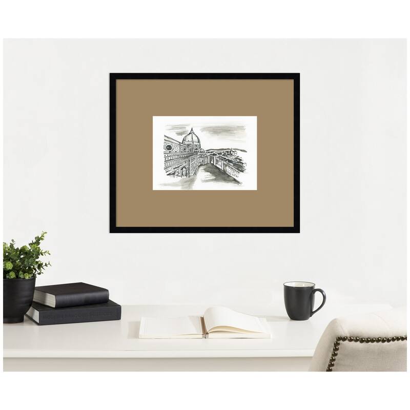 Kate and Laurel Postcard Florence by Teju Reval Framed Wall Art Print Matted