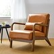 preview thumbnail 12 of 107, Glitzhome Set of 2 30.75"H Mid-Century Modern PU Leather Accent Armchairs with Rubberwood Frame - 25.75"L x 33.75"W x 30.75"H
