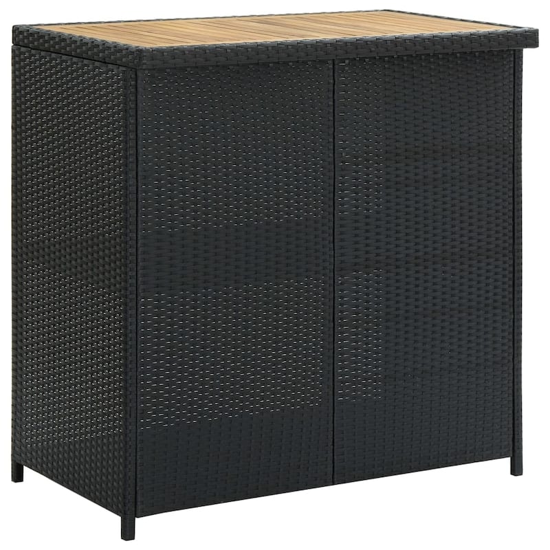 vidaXL 3 Piece Bar Set Poly Rattan Black
