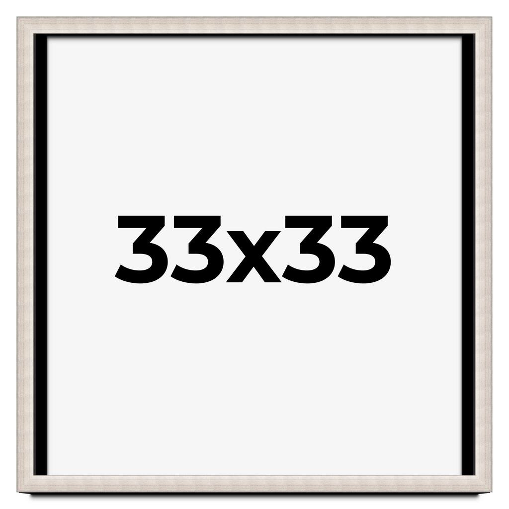 33x33 Shadow Box Frame Silver Real Wood Contemporary Shadowbox Display Frame UV Acrylic Front Acid Free Backing and Hardware