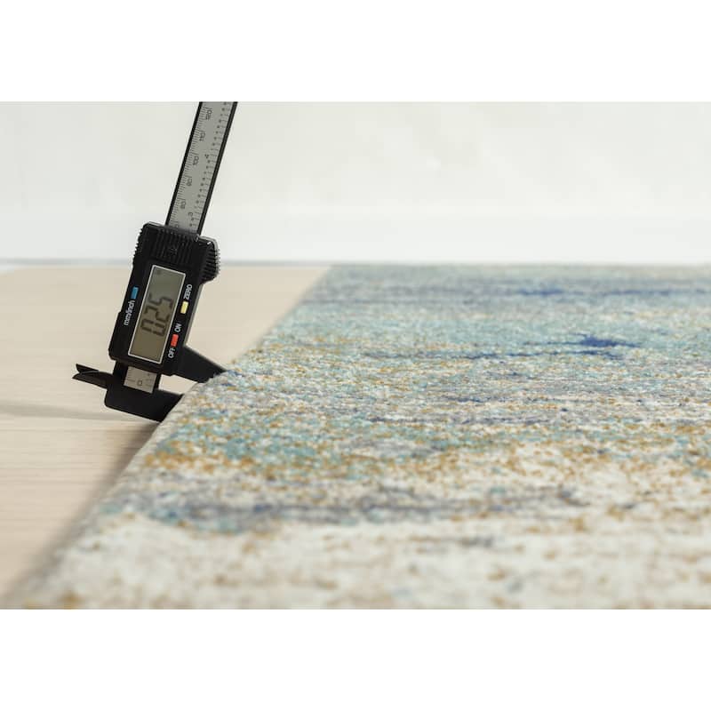 Milan Collection Abstract Blue Area Rug