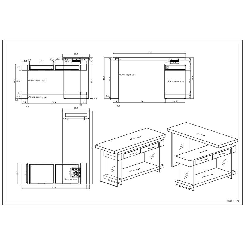 Somette Abbie Motion Home Office Desk