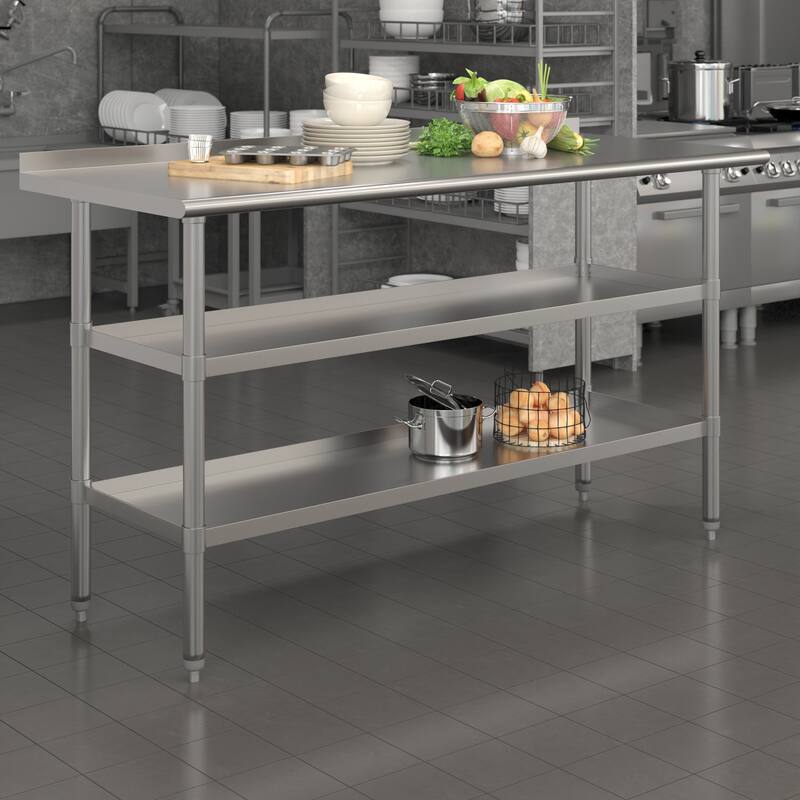 Stainless Steel Kitchen Work Table - 60"W x 24"D x 36"H