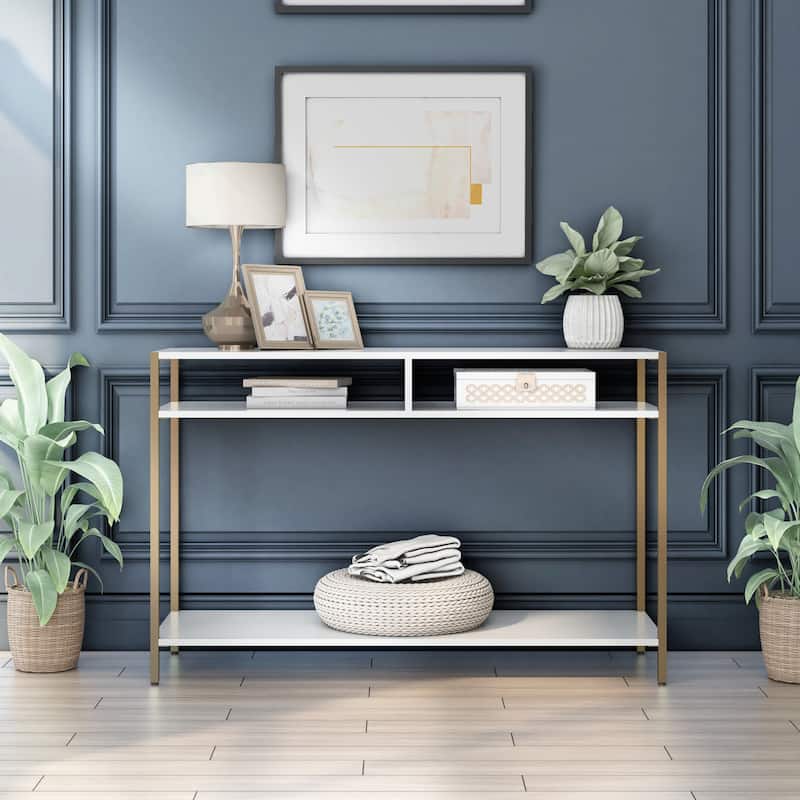Raven Glam 48-inch Steel 3-Shelf Console Table by Furniture of America