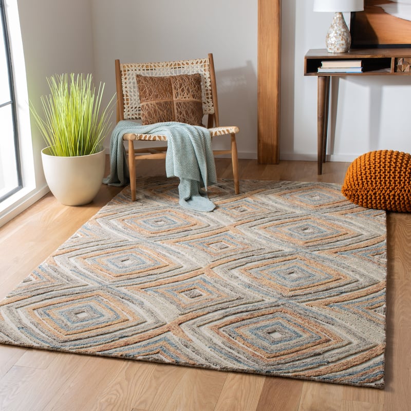 SAFAVIEH Handmade Kilim Sylvane Wool Rug - 8' x 10' - Sage/Gold
