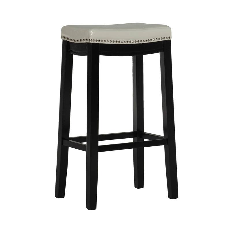 Linon Willamette Faux Leather Bar Stool - White