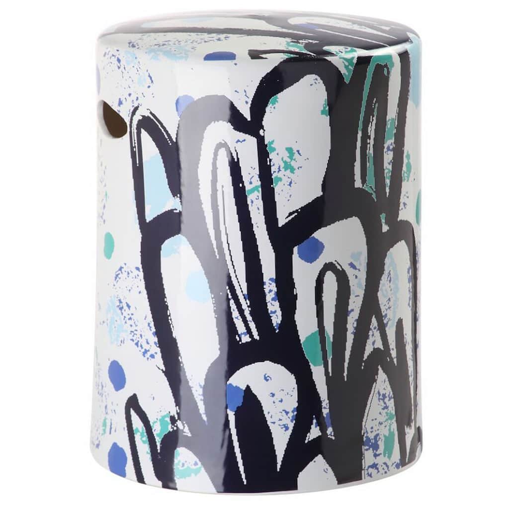 SAFAVIEH Ontje Modern Abstract Ceramic Decorative Garden Stool