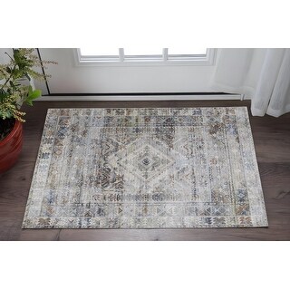 Rectangle Casual Style Abstract Area Rug - 36' X '24' X '0.47 - Bed ...