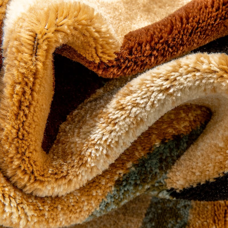 Well Woven Generations Modern Geometric Circles Light Blue, Beige, Ivory, Brown Area Rug - 5'3 x 7'3