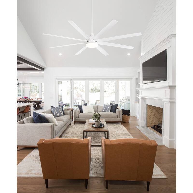 65/72/84 Inches Large LED Ceiling Fan with Light Remote(8-Blade)
