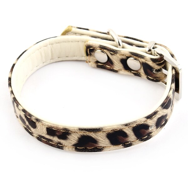 leather leopard print dog collar