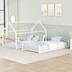 preview thumbnail 3 of 3, White Twin Metal Bunk House Bed with Slide, Ladder, Convertible