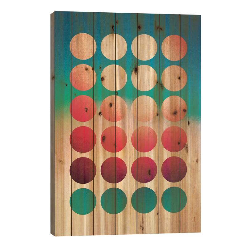 Summer At The Beach Print On Wood by Elisabeth Fredriksson - Multi-Color - 26x18x1.5