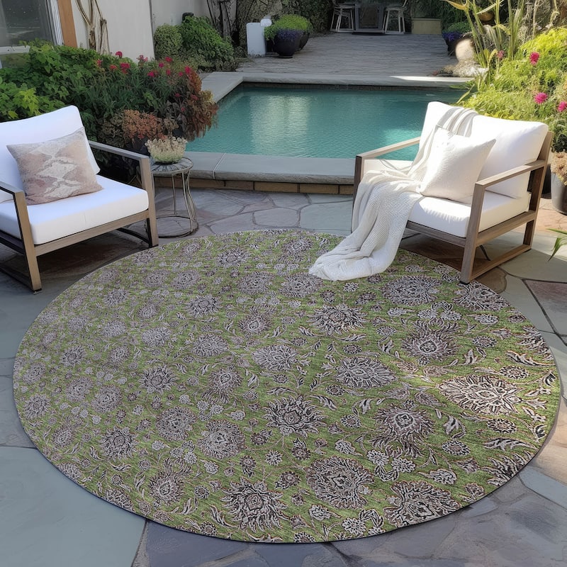 Machine Washable Indoor/ Outdoor Chantille Traditional Floral Rug