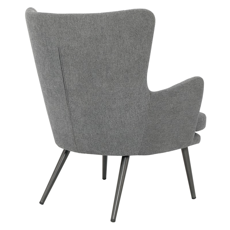 Jenson Accent Chair with Fabric and Grey Legs