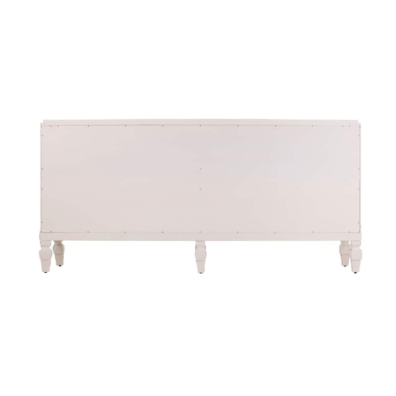 SEI Furniture Taborley Transitional 4-Door Sideboard Antique White Wood Accent Cabinet Buffet