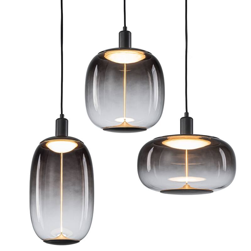 Smoke Gradient Clear Plastic LED Globe Pendant Light