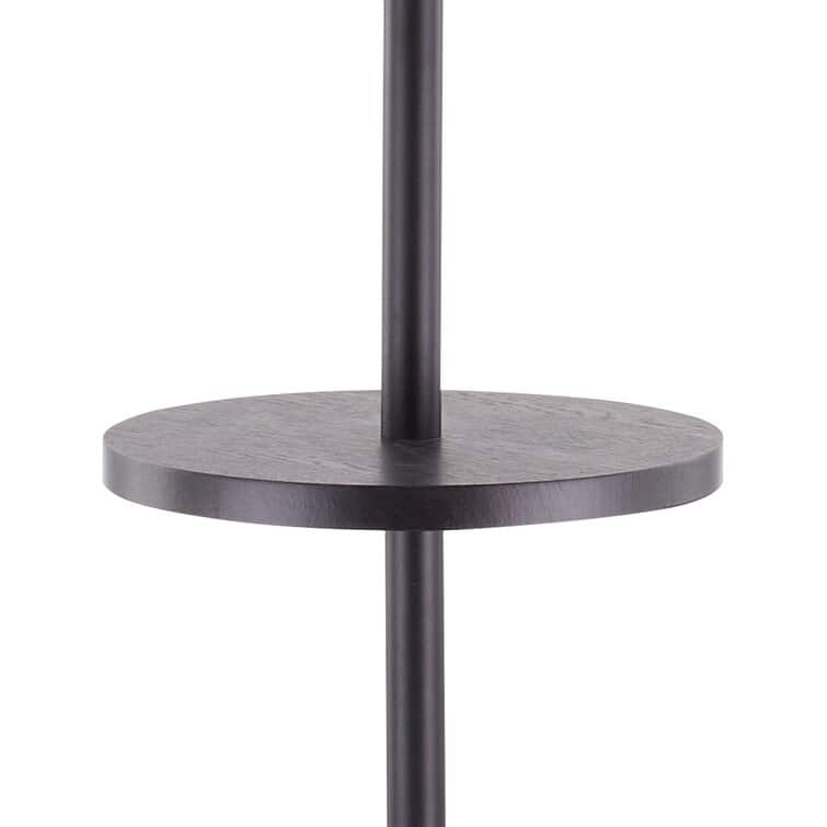 Charming Black Metal Tray Table 65" Arched Floor Lamp - N/A