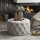preview thumbnail 1 of 10, Round Ottoman Living Room Footstool without Storage Beige