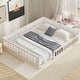 slide 2 of 21, Montessori Floor Bed w/ Safety Guardrails, Upholstered Pillow, Full Size Solid Pine Wood Bed Frame w/ Slats for Toddlers, Kids