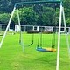 preview thumbnail 6 of 6, 7.6' Heavy Duty Tall Swing Sets for Backyard for Kids with Spider Web Saucer Swing , Belt Swings