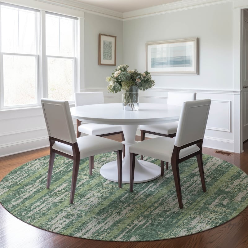 Machine Washable Indoor/ Outdoor Chantille Stripe Ombre Rug